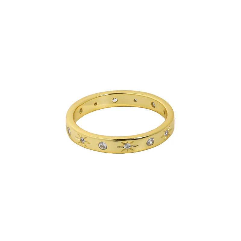 925 Sterling Silver Rings for Woman Dainty Stackable CZ Star Moon  Eternity Engagement Bands Ring