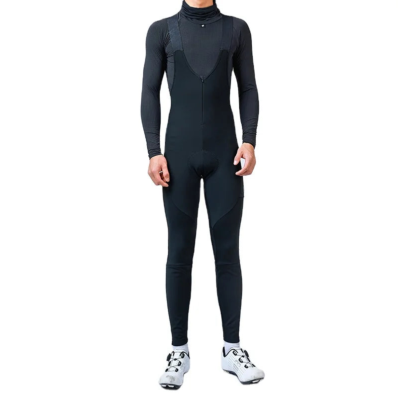 LAMED New Arrival Cycling Bib Long Pants Black Gel Padded Men's Wear Windproof and Seamless Plus Size