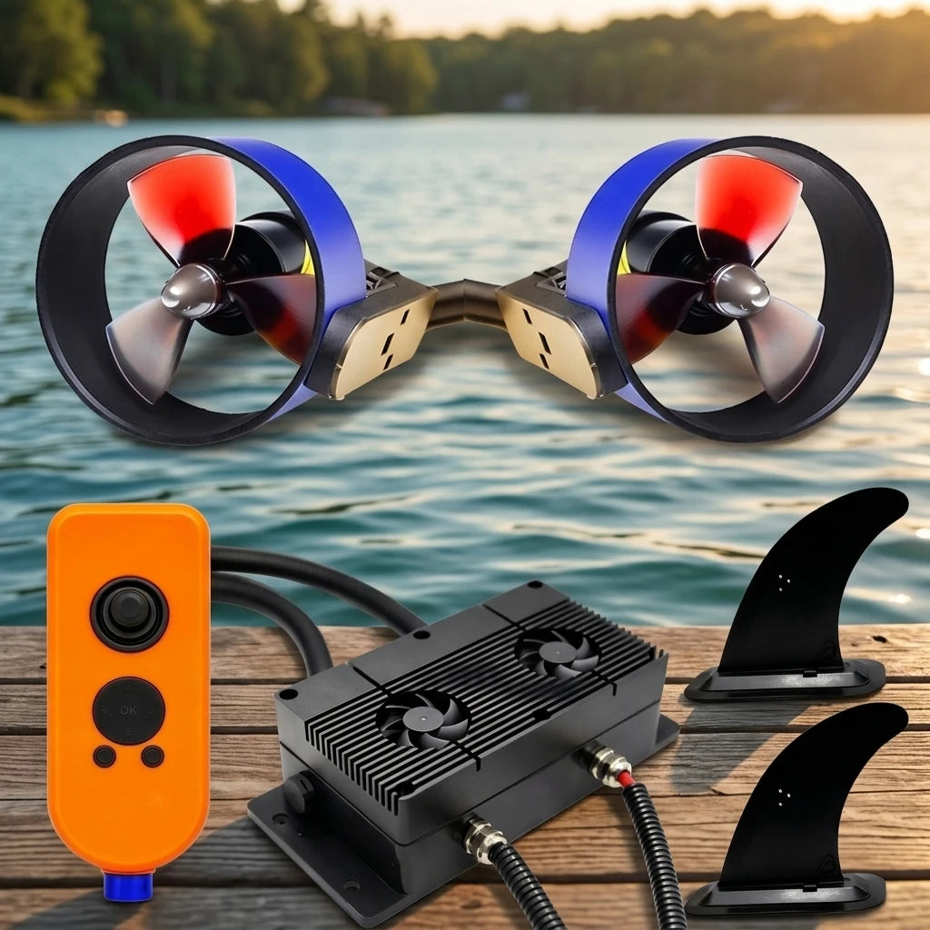 APISQUEEN 24V U5 Underwater Thruster 14kg Brushless Motor Kit for Kayaks SUP Board Fishing Canoe Underwater Drones