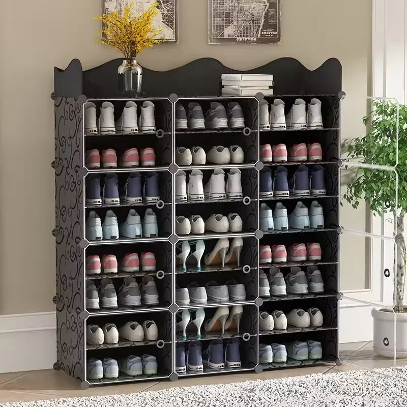 Plastic Extendable Modern Breathable Living Room Shoe Rack Home Furniture Storage Cabinet with Shelf