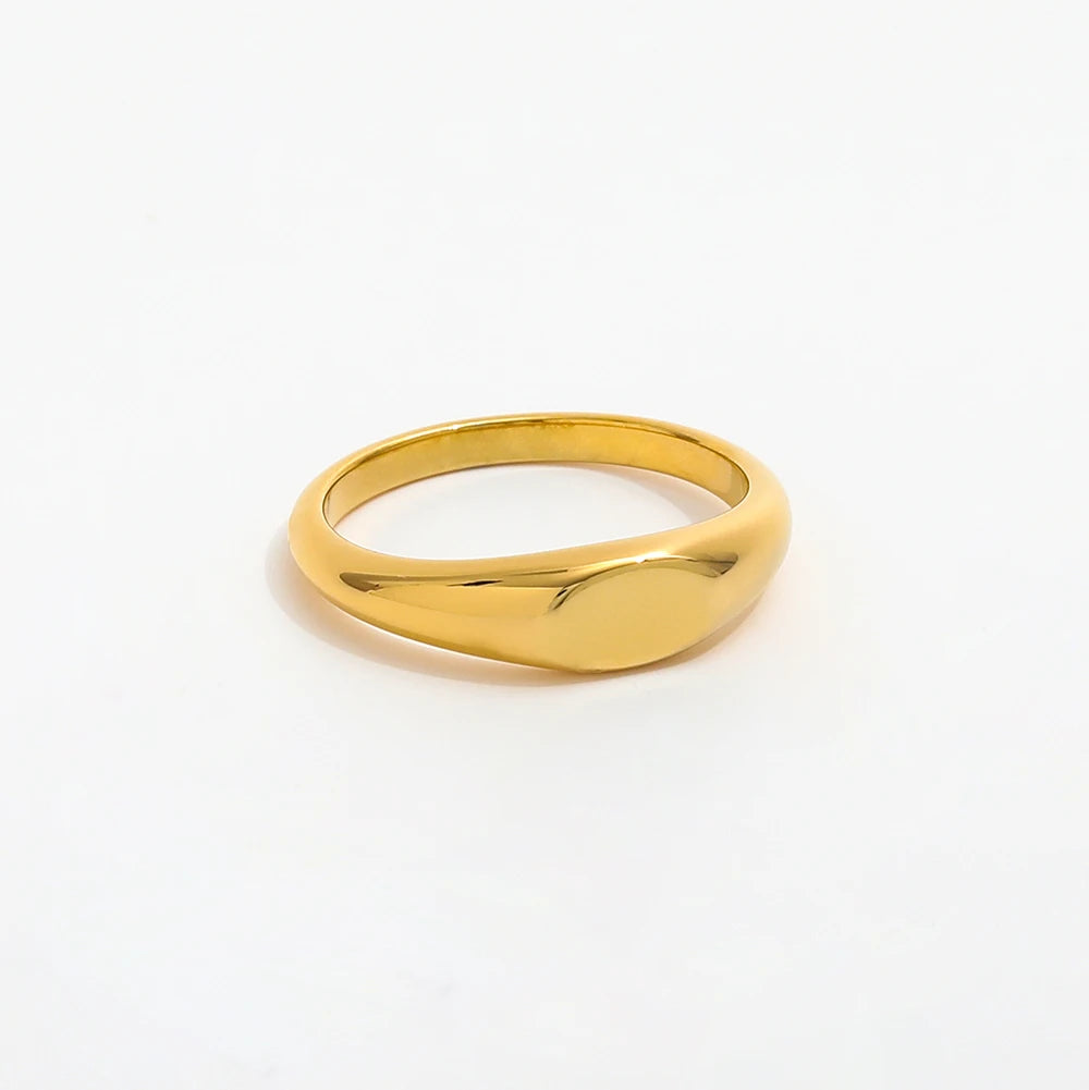 Fenny 18K Gold Plated Wholesale Tarnish Free Classic Simple Geometric Stainless Steel Finger Ring Trendy for Women