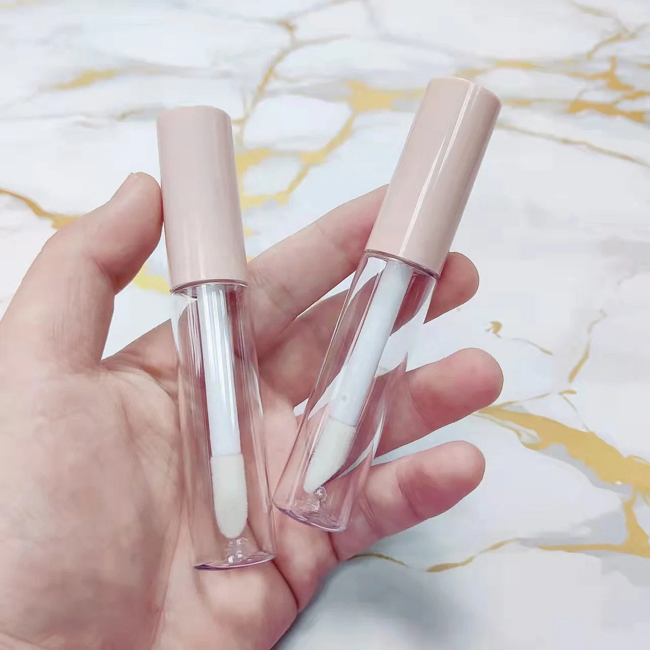 Jinlan 14ml  Wholesale Low MOQ Cosmetic Tubes Lip Gloss Tubes Custom pink Top  Lipgloss Tubes