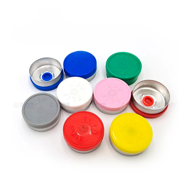 GL Top Quality 20mm 13mm Flip-Off Top Vial Cap Aluminum-plastic Closure for Injection Packaging