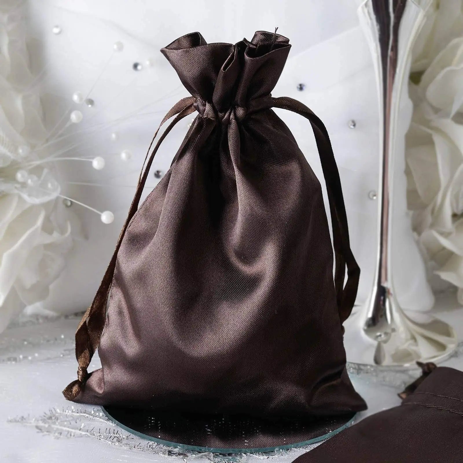 Purple Silk Satin Hair Bag Wig Pouch Custom Logo Drawstring Dust Bags Packaging for Jewelry Gift Pouch Wholesale