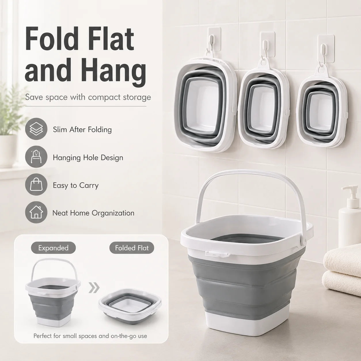 Hot Selling Plastic Folding Washing Pen Art Brush Bucket Space Saving Pail Garden Plastic Bucket Collapsible Bucket
