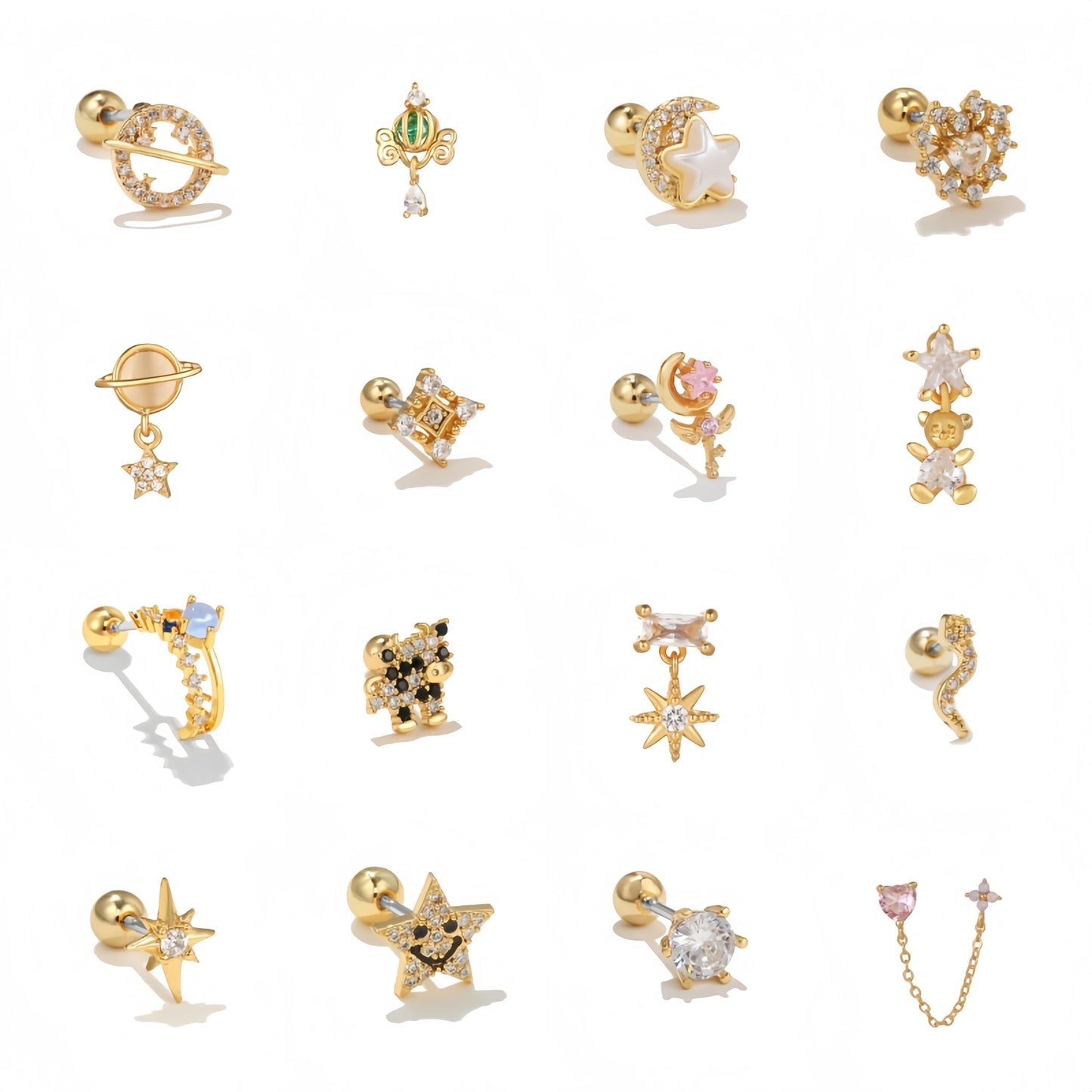 OL Inspired Titanium Stud Earrings with Colorful Zircon Stylish and Comfortable for Everyday Wear