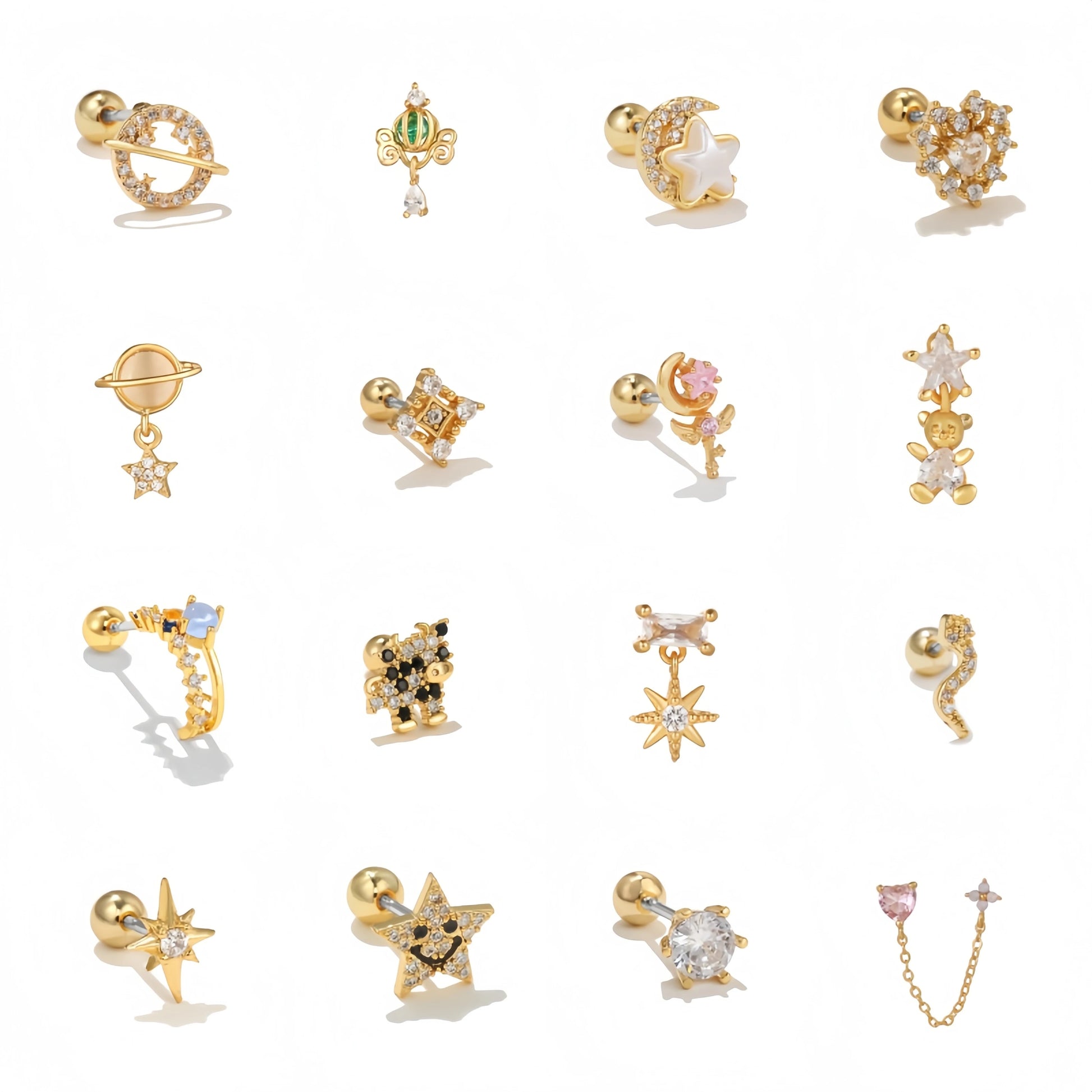 OL Inspired Titanium Stud Earrings with Colorful Zircon Stylish and Comfortable for Everyday Wear