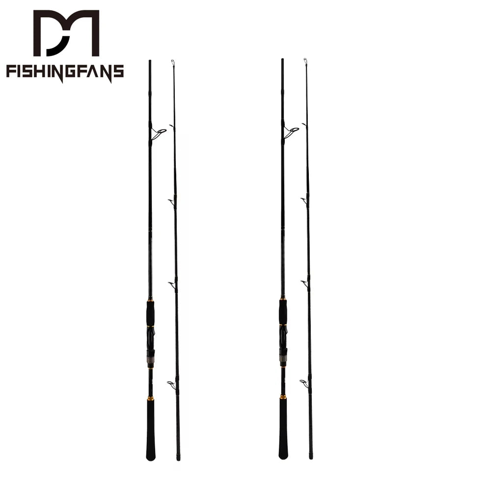 FISHINGFANS Sea OffShore Boat Carbon Rod 2.1m/2.4m/2.7m/3.0m Spinning Rod EVA Medium Action Hard Power for Sea Bass Fishing