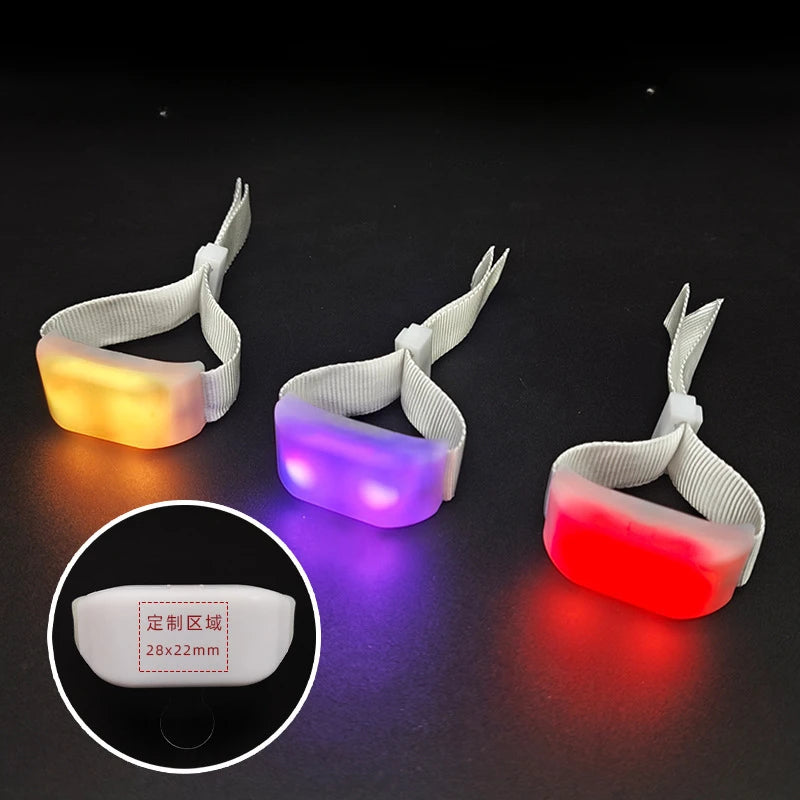 LED Wristband DMX Glow Remote Controlled RGB LED Bracelet Festival Flashlight Fabric Led Wristband for Event Concert Party