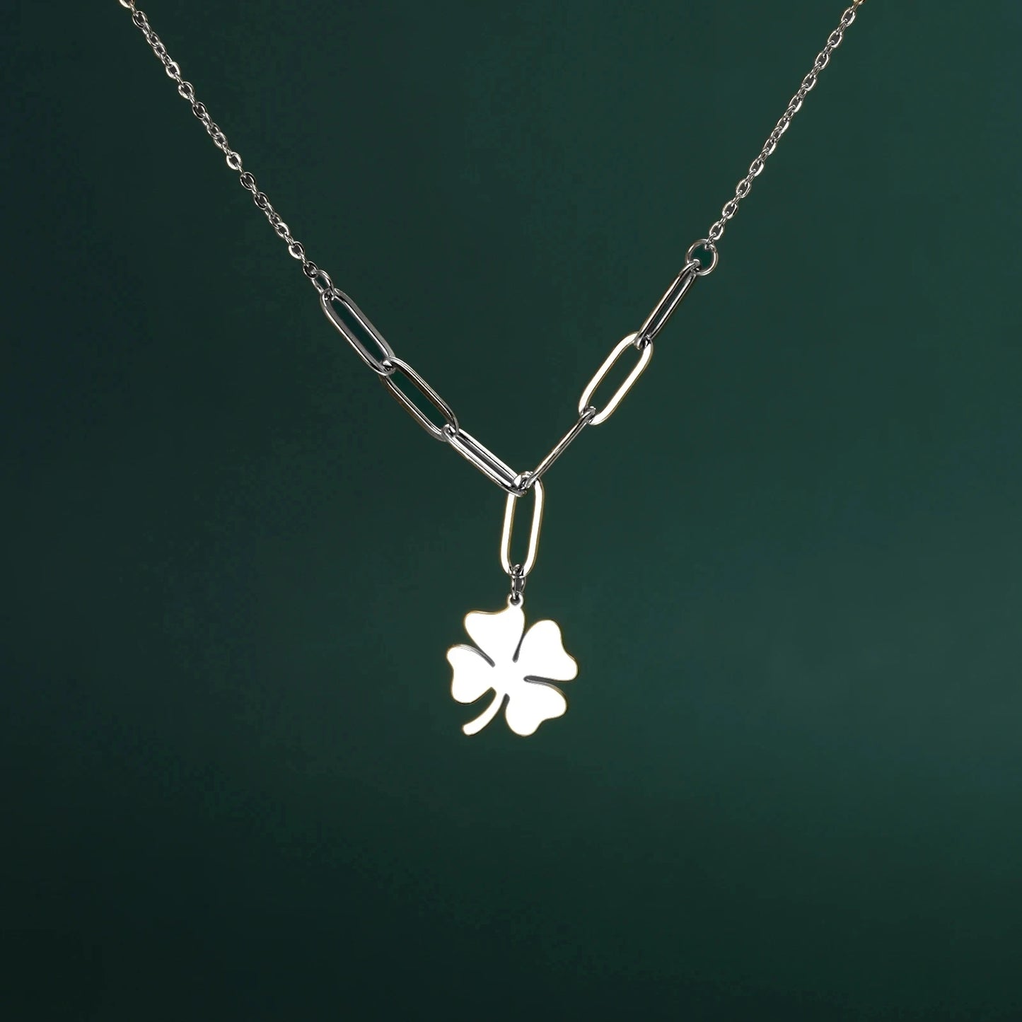 4 Leaf Clover Pendant Stainless Steel Necklace Fashion Jewelry Necklaces for Man Woman