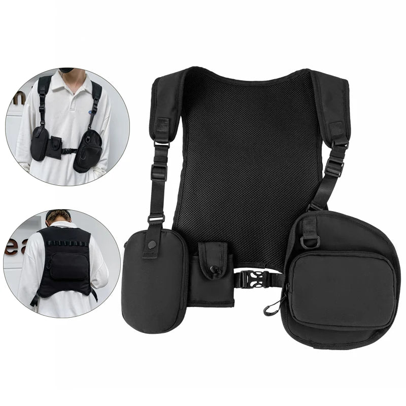 Hot Selling Multi Pocket Vest Backpack Bag Outdoor Sport Running Jogging Multi Functional Tactical Vest Bag