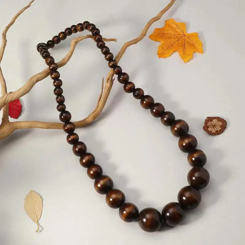 Exotic European Bohemian Nationality Vintage Coconut Shell Sweater Chain Long Necklace for Women