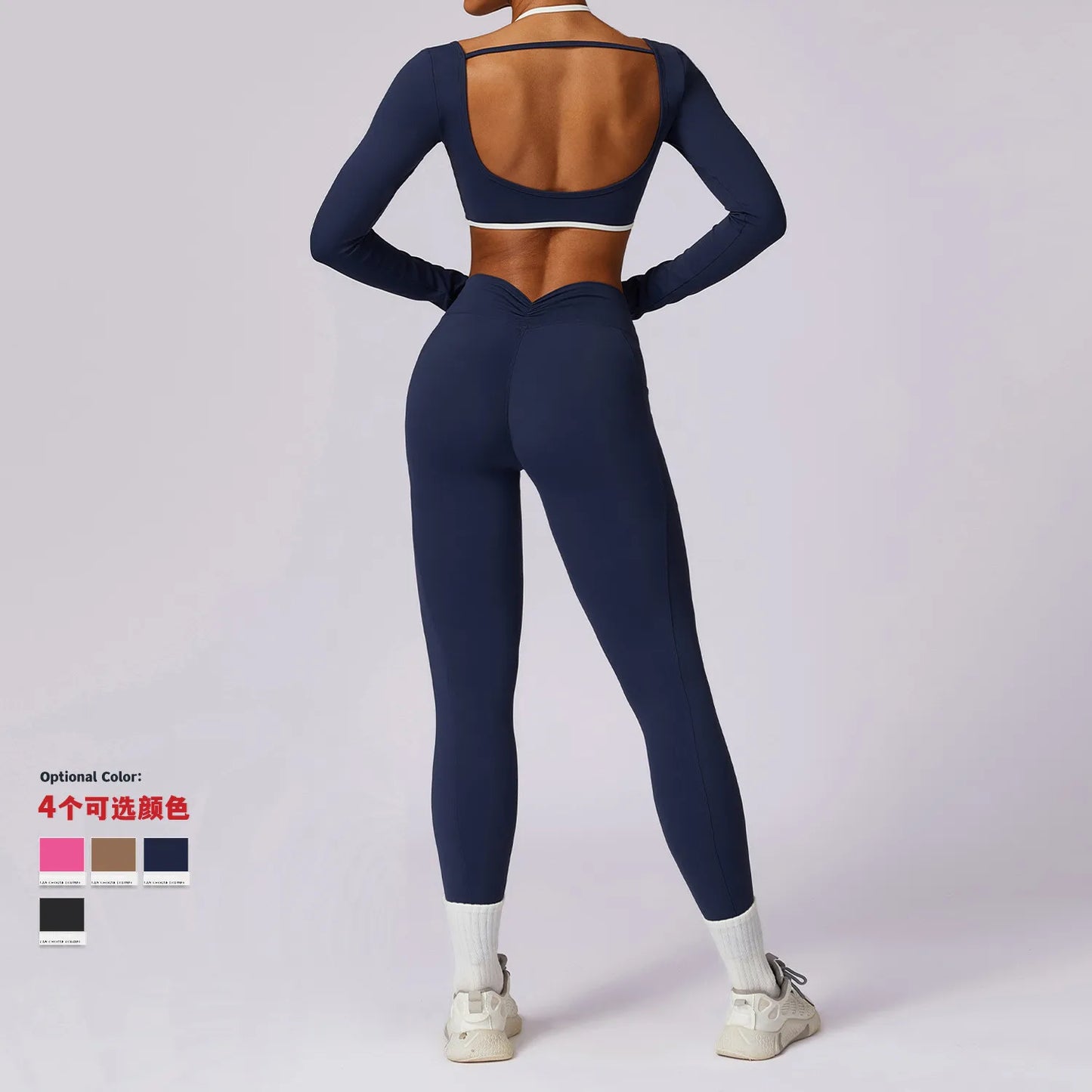 Custom Logo New Arrival Long Sleeve Yoga Sets Gym Fitness Sets for Yoga Leggins Girls Running Workout Out Fitness Sets