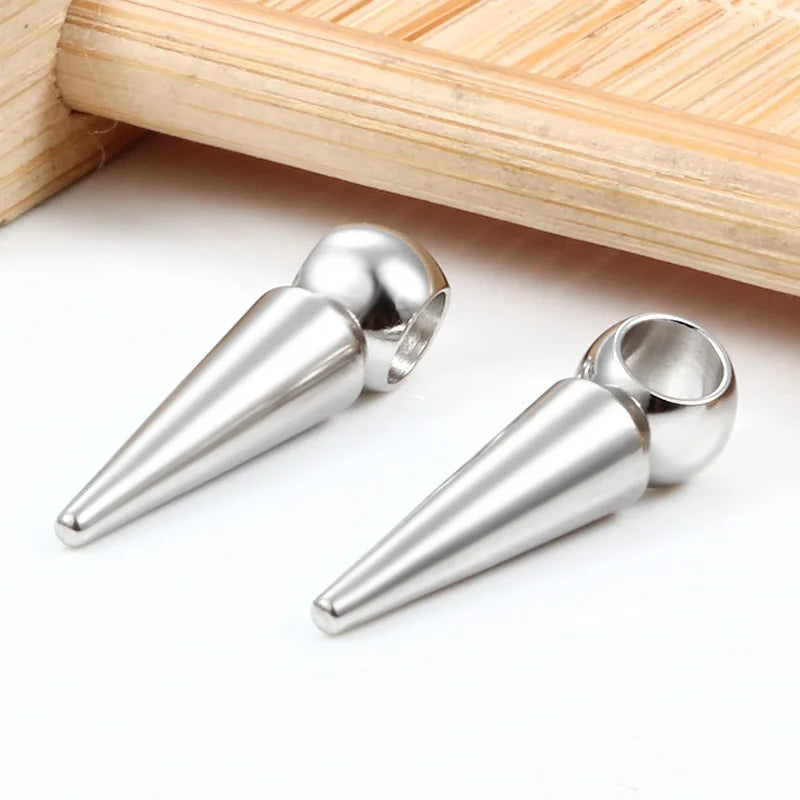 Polished Spike Pendant With Welded Jump Rings for Women Men 304L Stainless Steel Pendants for DIY Necklace and Bracelets