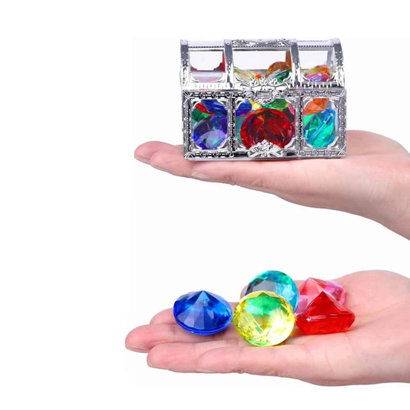 Unisex Underwater Sinking Dive Gem Pool Toy Set Plastic Swimming Training Toys for Kids for Summer Pool Beach Parties