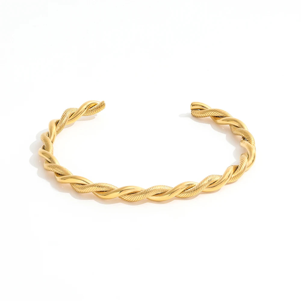 Fenny Permanent Stylish Rope Cuff Bracelet for Women Tarnsih Free Jewelry Stainless Steel Jewelry Wholesale