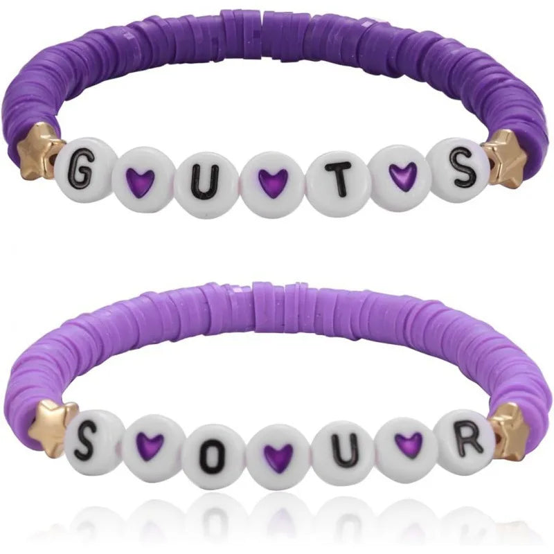 New Product Ideas 2024 Trend Hot Charm Jewelry Selling Letter Guts Sour Clay Bead Bracelet for Girls Fashion