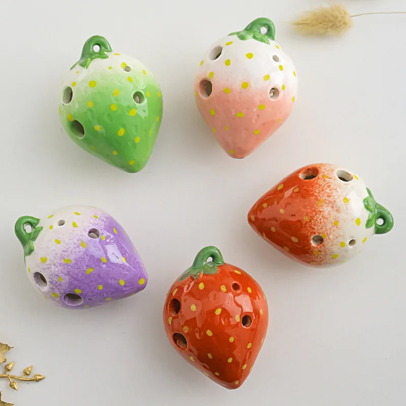 6-hole Strawberry Shape Ocarina Instruments Musical Wedding Decoration Ocarina Triple  Birthday Present