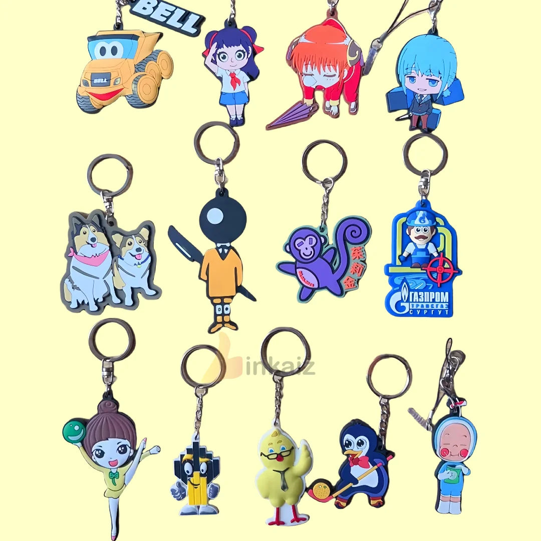 PVC & Rubber Kawaii Cartoon Character Carabiner Keychain-Eco-Friendly 3D Design for Decoration Gifts