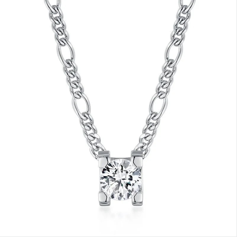 Hot Selling Fashion Hip Hop Rhodium Plated Link Chain Moissanite 925 Silver Anniversary Fine Jewelry Pendant Necklace