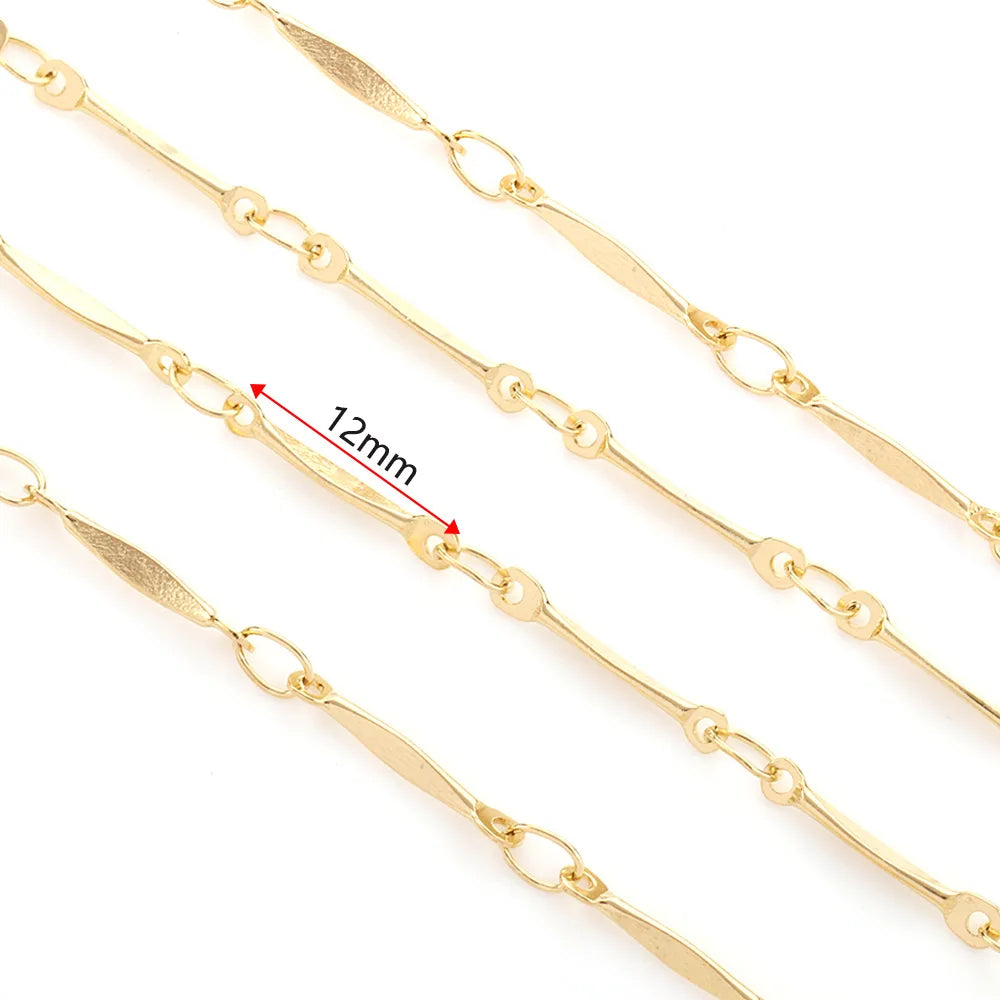 GP Trendy Stainless Steel 18K Gold PVD Plated dapped Bar twisted bar Chains permanent jewelry chains Bulk DIY Jewelry wholesa