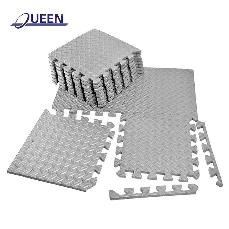 LINYIQUEEN Professional Interlocking EVA Foam Mats 60*60cm Leaf/T Pattern Waterproof Anti-Slip Protective Flooring for Fitnes