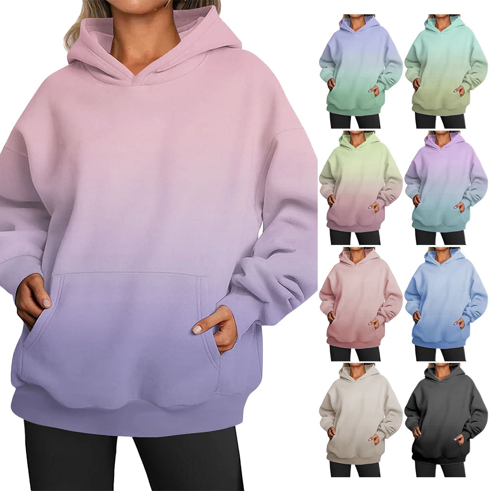 China Manufacture Custom Oversized Long Sleeve Printed Pullover Acid Wash Streetwear Blank Sweatshirt Hoodies for Women