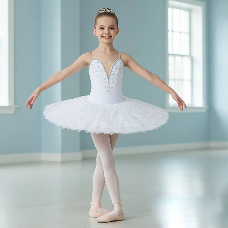 2024 Ballet Tutu Skirt Black for Children's Swan Lake Costumes Kids Belly Dance Clothing Stage Performance Dress