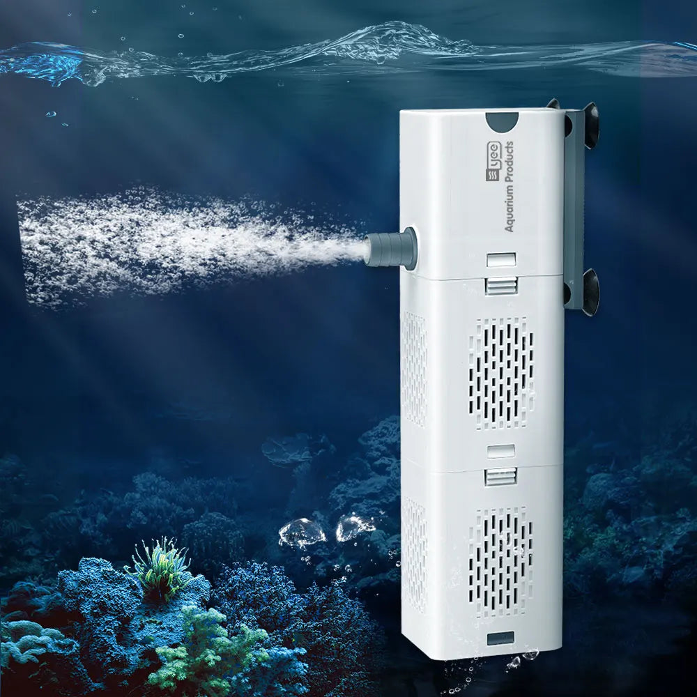 Yee Fish Tank Filter 3 in 1 Aquarium Internal Filter Submersible Bio Sponge Fish Tank Aquarium Filter