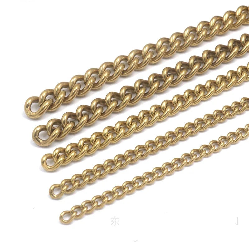 Factory Supply 5mm Raw Brass Twisted Chain for Jewelry Making Bronze Curb Chain for Findings & Components