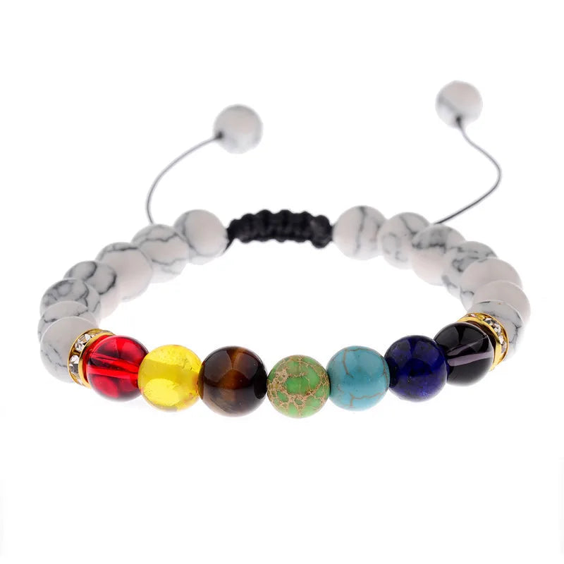 Hot Selling Colorful Energy Natural Stone Yoga Buddha Beads Woven Beaded Rope Bracelets Direct Fashion Jewelry Bracelets Bang
