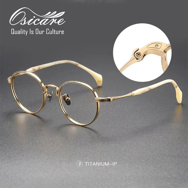 Luxury Brand Vintage Spectacle Eyewear Retro Monturas Lentes Eyeglasses Manufacturers IP Titanium Eye Glasses Men Optical Fra