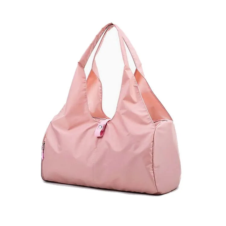 Nylon 25L Womens Sports Travel Duffel Bag Tote Yoga Gym Bag Pink Weekend Carrier