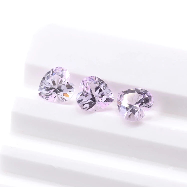 Top Quality 1# Light pink Heart Shape Lab Created Corundum Ruby Gems for Jewelry Making