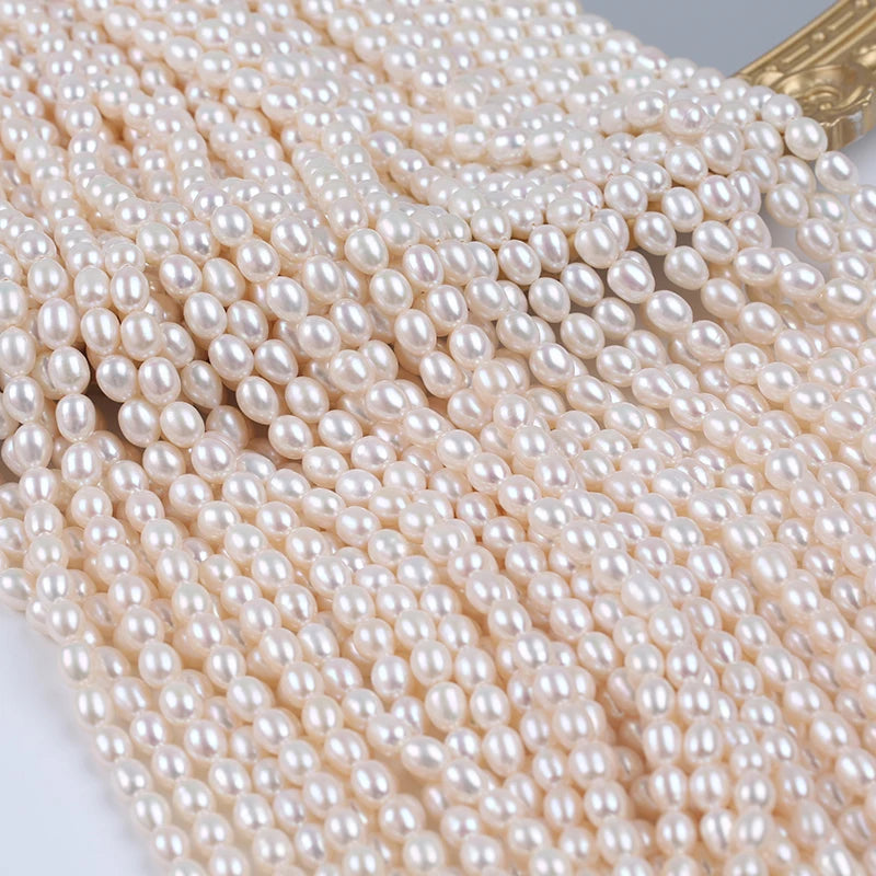 Freshwater Pearl Wholesale 6-7mm High Quality Natural Freshwater White  Rice Pearls Strands