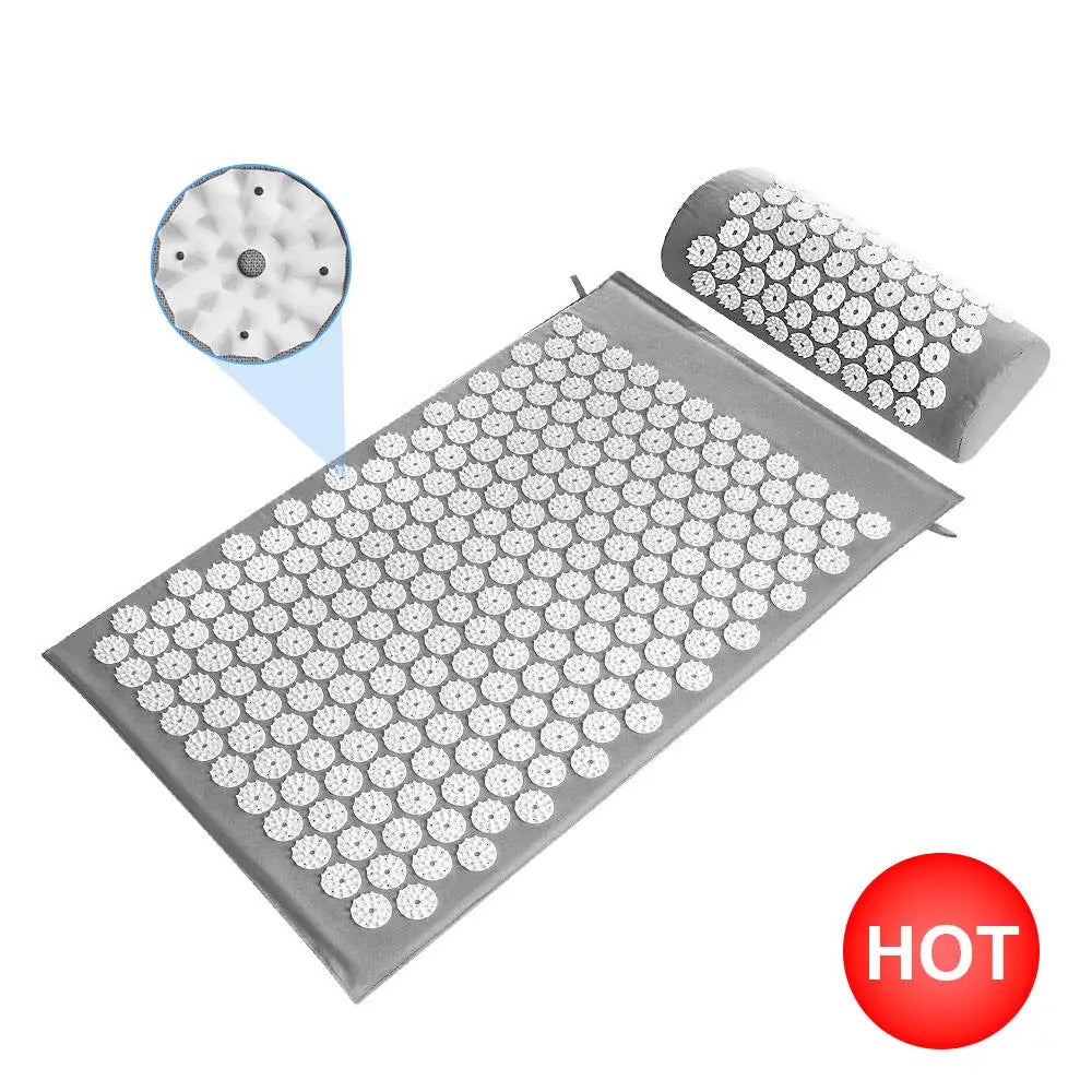 Hot Selling Muscle Massager Relaxation Stress Relief Acupuncture Mat and Pillow Set Shakti Acupressure Mat for Neck & Back Pa