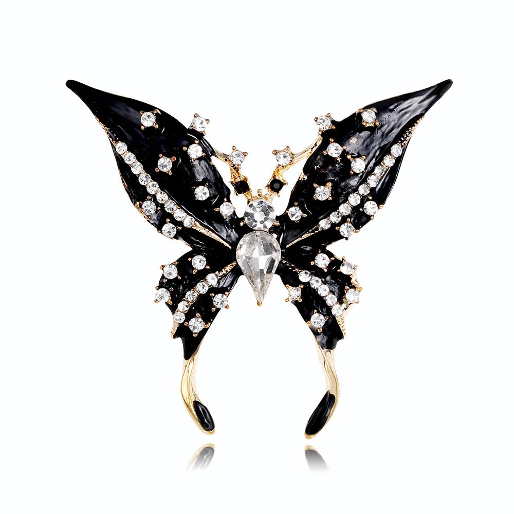 DRAL1150 Korean Version Creative Butterfly Drop Oil Brooch Alloy Water Diamond Insect Animal Brooch Versatile Brooch