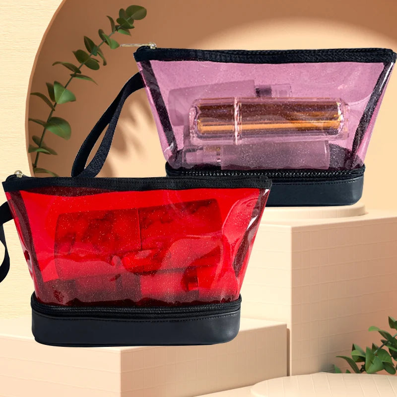 2026 Wholesale High Quality Holographic Transparent Zipper Makeup Bag Custom Logo Waterproof Cosmetic Storage Bags Pouch