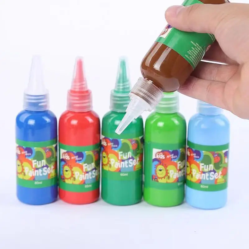 Fun 60ml Water Color DIY Graffiti Painting Set Safe Non-Polluting Acrylic Finger Paint Kindergarten Children Glass Paper Medi