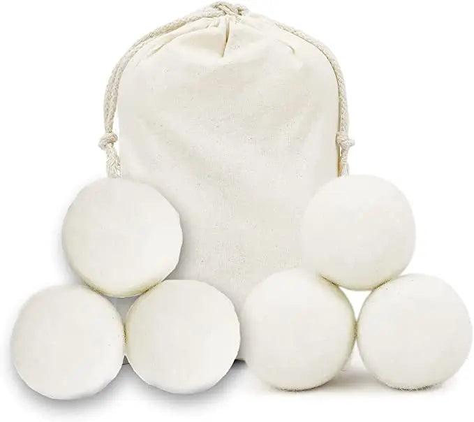 White Handmade Eco Organic 100% New Zealand Wool Dryer Balls