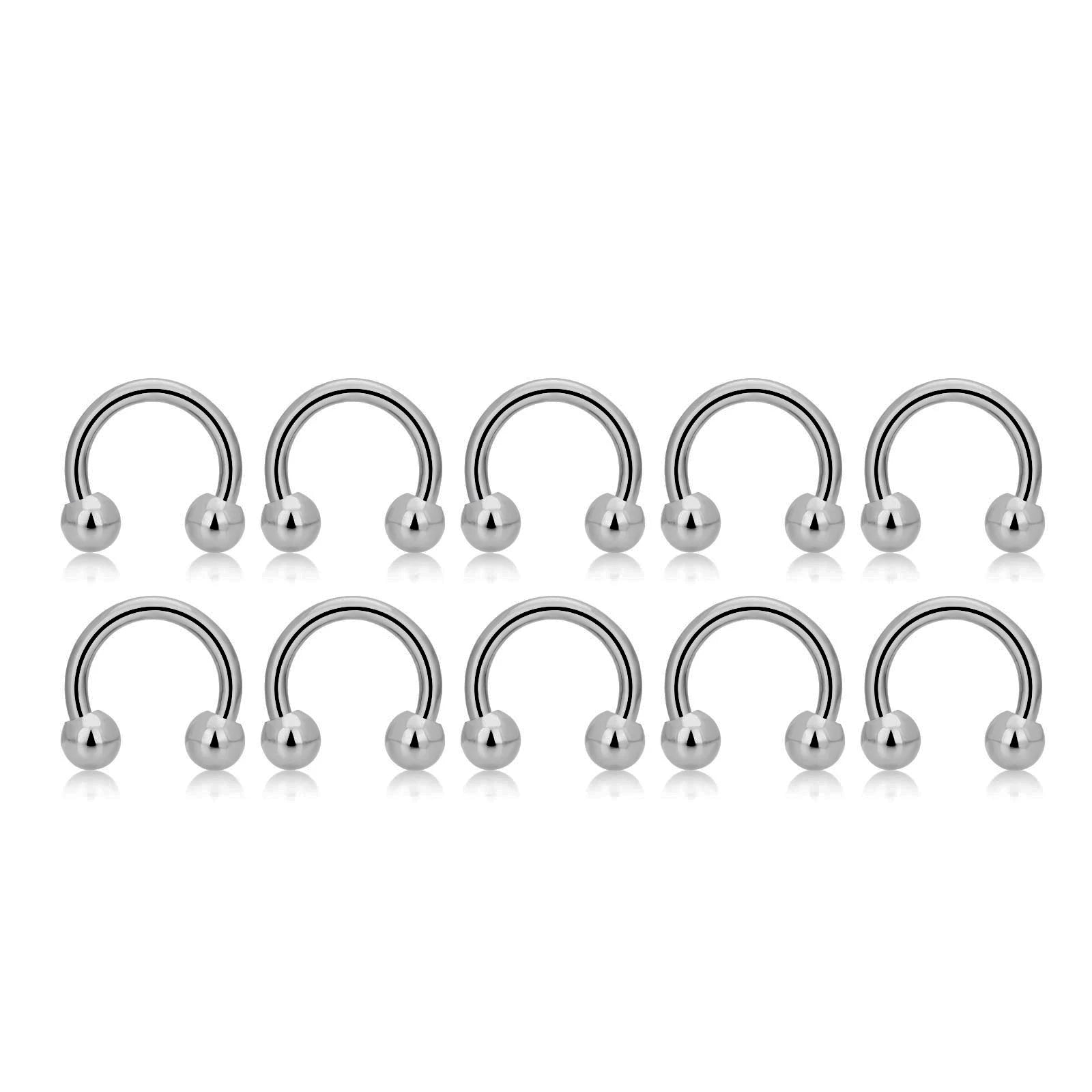 G23 Titanium Body Piercing Jewelry Lot Bulk Nose Ring Tongue Bar Lot Eyebrow Labret Piercing Set Horseshoe Ring Lot Pack