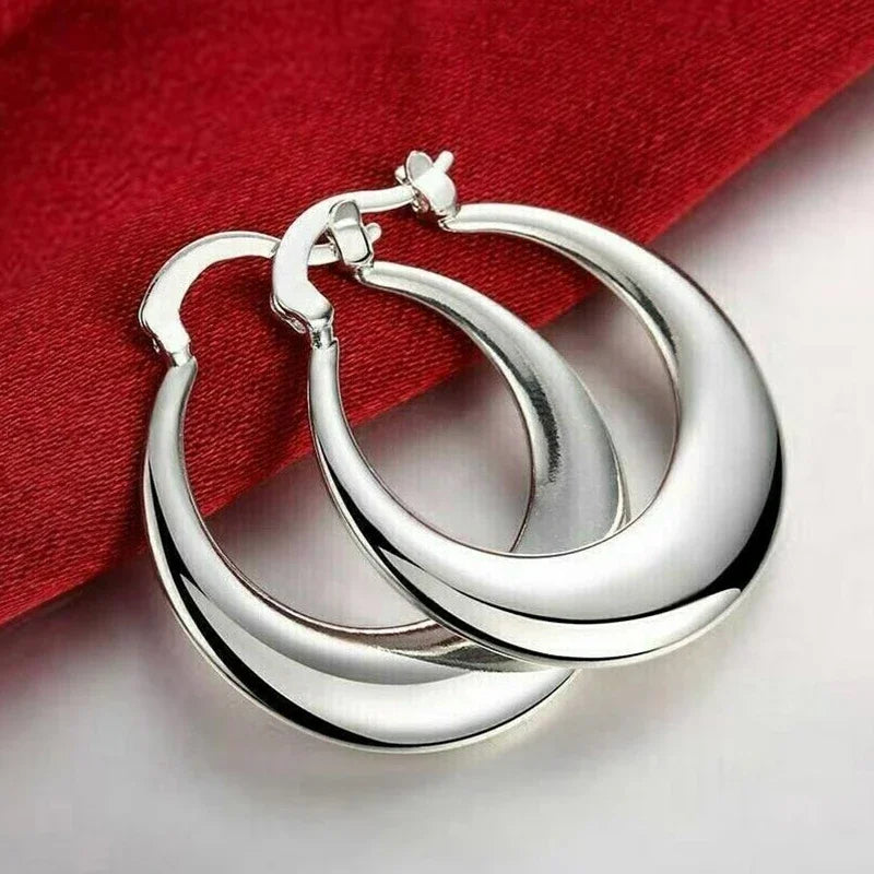 CAOSHI Hot Trendy Big Circle Hoop Earrings Women Metal Gold Color/Silver Color Versatile Ear Piercing Statement Jewelry Earri