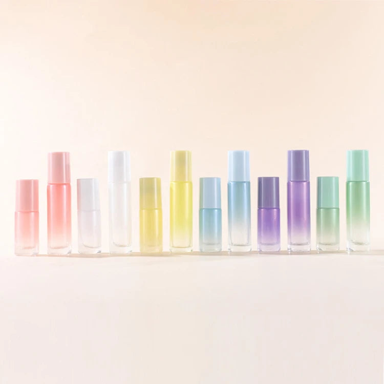 5ml 10ml Pearlescent Ombre Perfume Essential Oil Glass Roller Bottle for Custom Logo Printing Box Branding