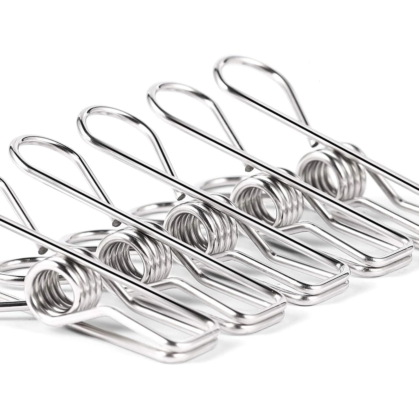 Clothespins Spring Clips Drying Pegs Clamps Kitchen Food Bag Clips Multipurpose Stainless Steel for Clothesline Outdoor PVC D