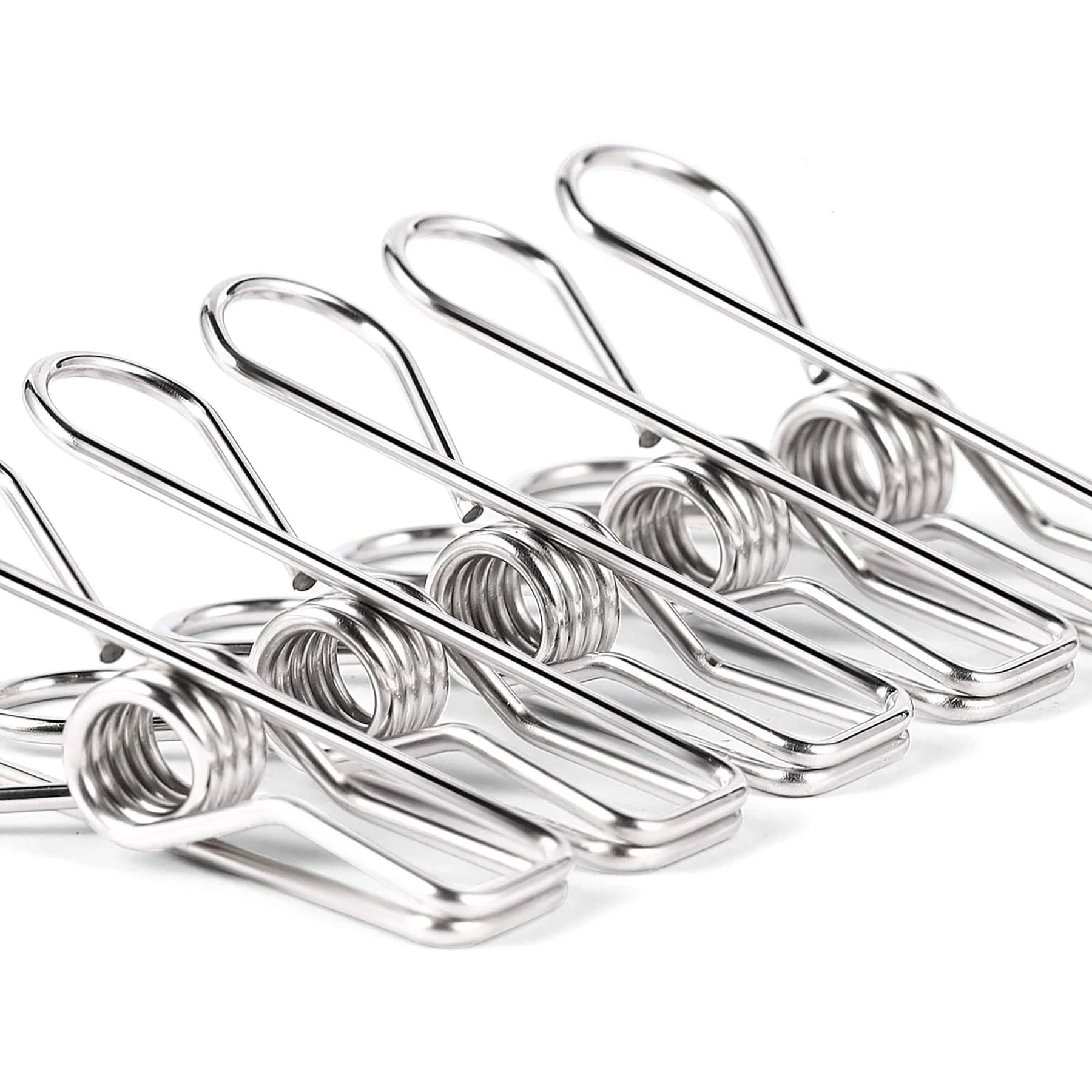 Clothespins Spring Clips Drying Pegs Clamps Kitchen Food Bag Clips Multipurpose Stainless Steel for Clothesline Outdoor PVC D