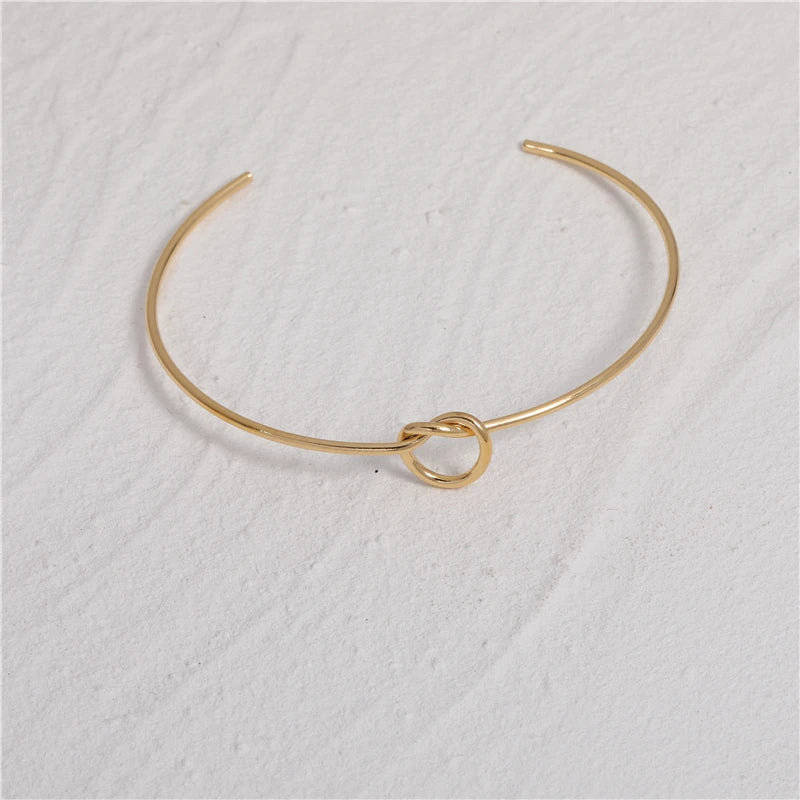 Fenny High End Waterproof&No Fade Fine Cute Knot Cuff Adjustable Bracelet for Women Stainless Steel Jewelry Wholesale