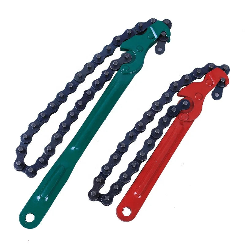 Adjustable Carbon Steel Oil Filter Chain Wrench Auto Repair Hand Tools for Industrial Use OEM Customizable