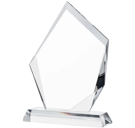 Manufacturer Wholesale Themed Souvenirs Custom Crystal Glass Trophy Blank Glass Trophy Prize Glass Plaque for Awards