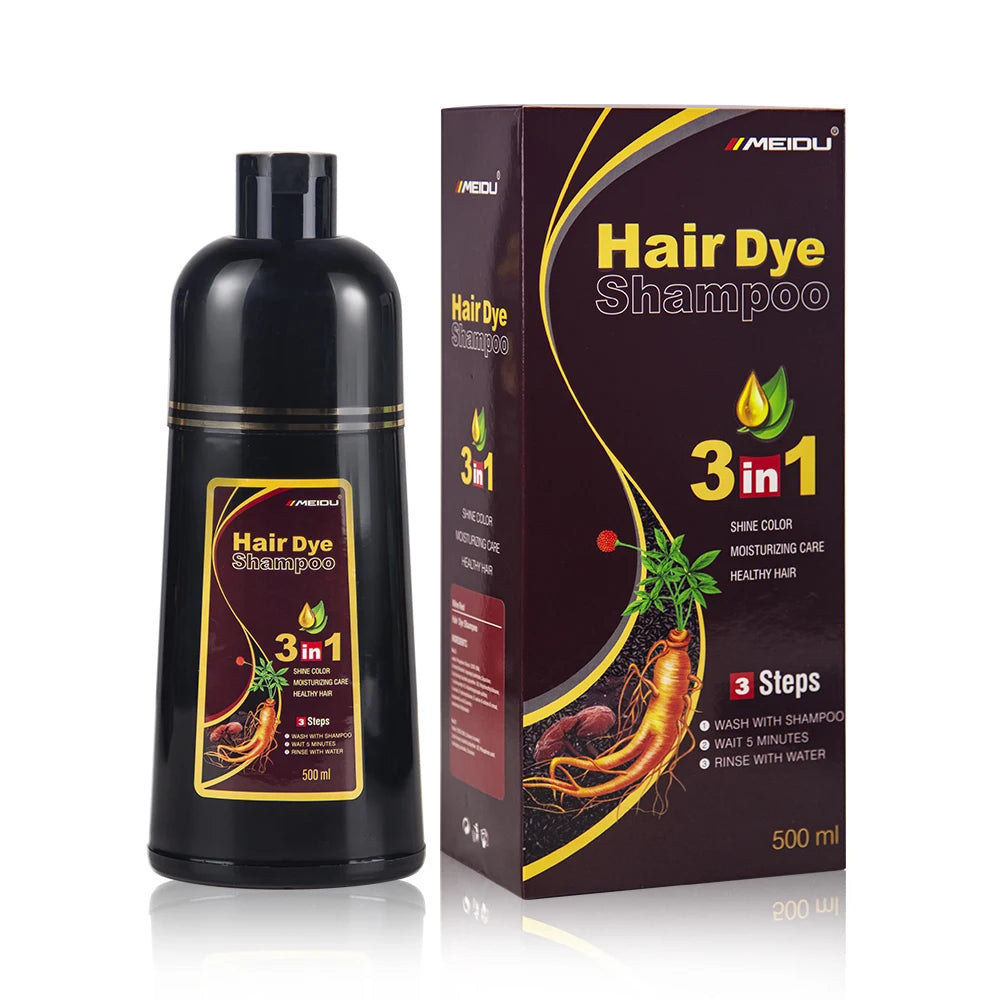 In Stock Hot Sell 500ml Natural Fast Original Polygonum Multiflorum Herbal Dye Black Hair Shampoo
