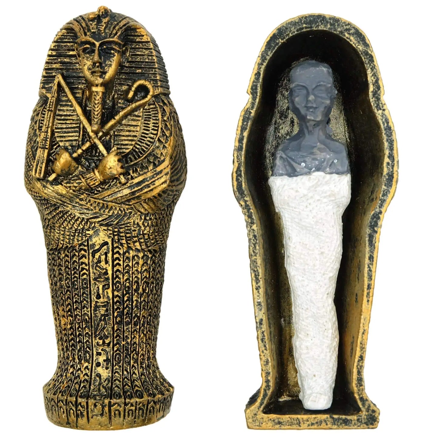 Mummy Pharaoh Sarcophagus Figurine ESB29 Ancient Egypt Pharaoh Cleopatra Mummy Coffin Resin Flowerpot Ornaments